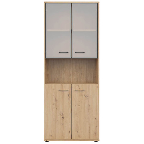 REG2D2W/200 SPACE OFFICE BRW Glass-Fronted Cabinet