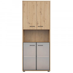 REG2D2W/200 SPACE OFFICE BRW Glass-Fronted Cabinet