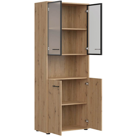 REG2D2W/200 SPACE OFFICE BRW Glass-Fronted Cabinet