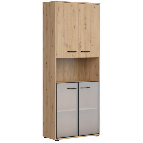 REG2D2W/200 SPACE OFFICE BRW Glass-Fronted Cabinet