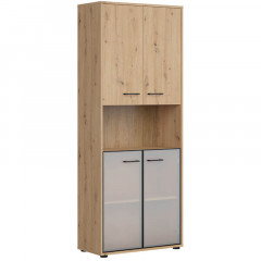REG2D2W/200 SPACE OFFICE BRW Glass-Fronted Cabinet