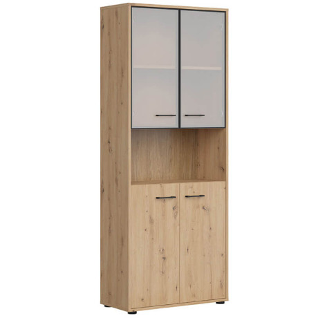 REG2D2W/200 SPACE OFFICE BRW Glass-Fronted Cabinet