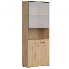 REG2D2W/200 SPACE OFFICE BRW Glass-Fronted Cabinet
