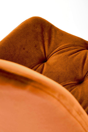 K519 HALMAR Swivel Upholstered Dining Chair in Cinnamon Fabric with Metal Legs