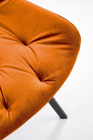 K519 HALMAR Swivel Upholstered Dining Chair in Cinnamon Fabric with Metal Legs