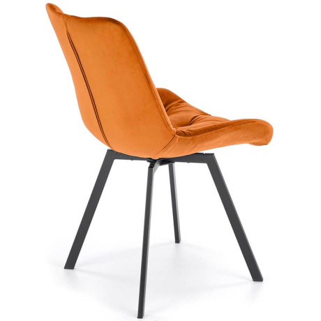 K519 HALMAR Swivel Upholstered Dining Chair in Cinnamon Fabric with Metal Legs