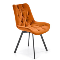 K519 HALMAR Swivel Upholstered Dining Chair in Cinnamon Fabric with Metal Legs