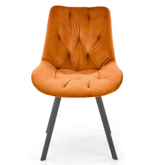 K519 HALMAR Swivel Upholstered Dining Chair in Cinnamon Fabric with Metal Legs