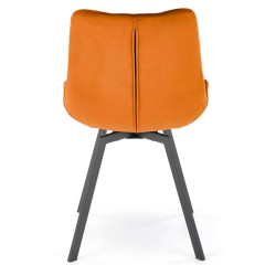 K519 HALMAR Swivel Upholstered Dining Chair in Cinnamon Fabric with Metal Legs