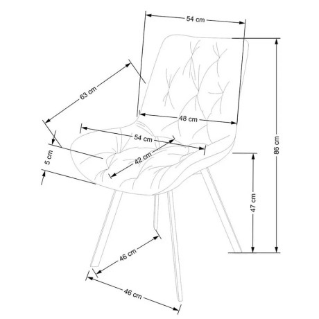 K519 HALMAR Swivel Upholstered Dining Chair in Dark Blue Fabric with Metal Legs