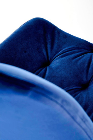 K519 HALMAR Swivel Upholstered Dining Chair in Dark Blue Fabric with Metal Legs