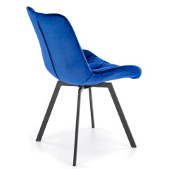 K519 HALMAR Swivel Upholstered Dining Chair in Dark Blue Fabric with Metal Legs