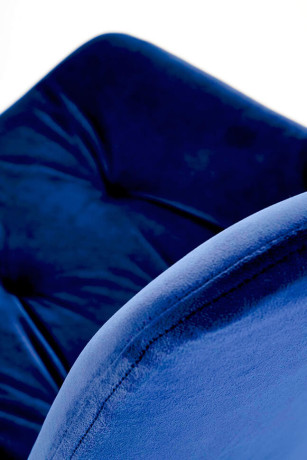 K519 HALMAR Swivel Upholstered Dining Chair in Dark Blue Fabric with Metal Legs