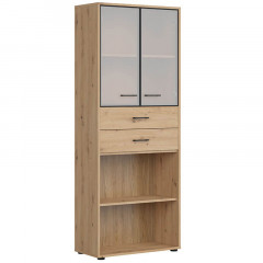 REG2W2S/200 SPACE OFFICE BRW Glass-Fronted Cabinet