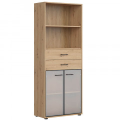 REG2W2S/200 SPACE OFFICE BRW Glass-Fronted Cabinet