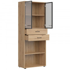 REG2W2S/200 SPACE OFFICE BRW Glass-Fronted Cabinet