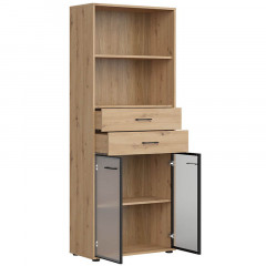 REG2W2S/200 SPACE OFFICE BRW Glass-Fronted Cabinet