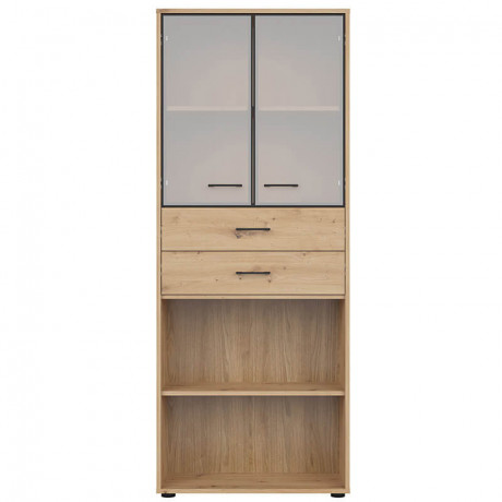 REG2W2S/200 SPACE OFFICE BRW Glass-Fronted Cabinet