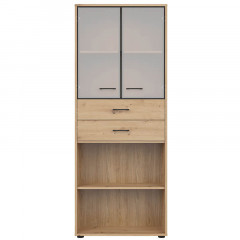 REG2W2S/200 SPACE OFFICE BRW Glass-Fronted Cabinet
