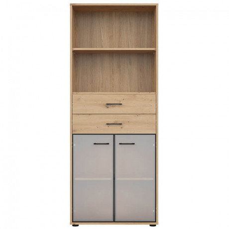 REG2W2S/200 SPACE OFFICE BRW Glass-Fronted Cabinet