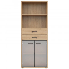 REG2W2S/200 SPACE OFFICE BRW Glass-Fronted Cabinet