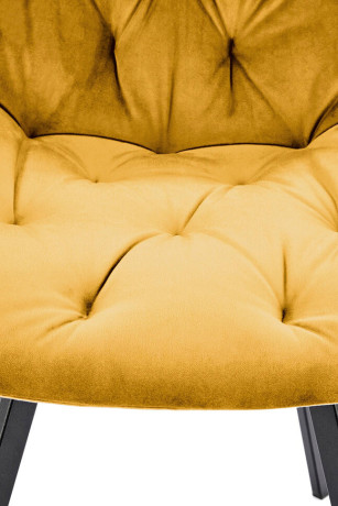 K519 HALMAR Swivel Upholstered Dining Chair in Mustard Fabric with Metal Legs