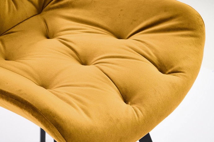 K519 HALMAR Swivel Upholstered Dining Chair in Mustard Fabric with Metal Legs