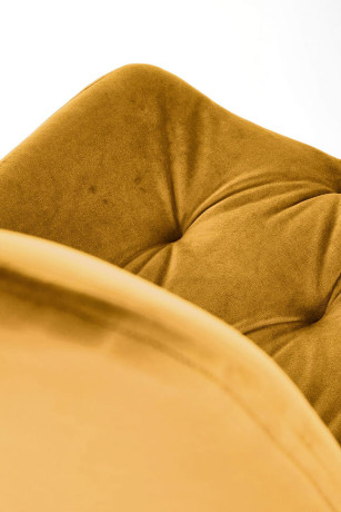 K519 HALMAR Swivel Upholstered Dining Chair in Mustard Fabric with Metal Legs