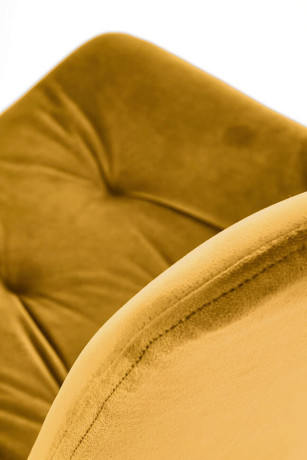 K519 HALMAR Swivel Upholstered Dining Chair in Mustard Fabric with Metal Legs