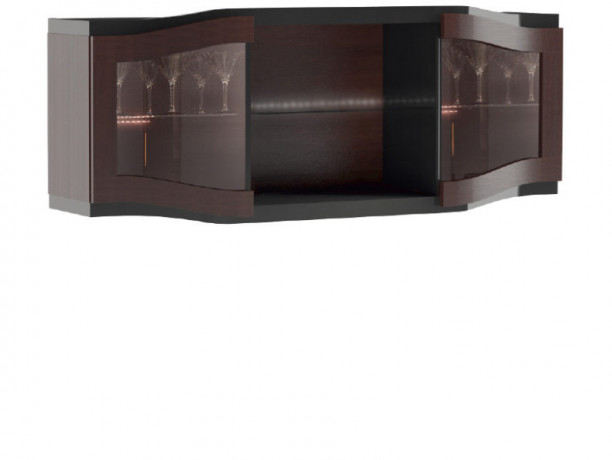 DIUNA 2DS Wide Wall Glass-Fronted Cabinet MEBIN