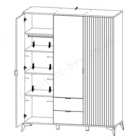 POL/49 LAMEA BRW Shelves (3 pcs.)