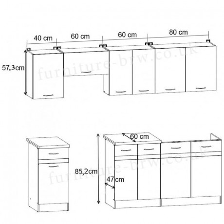 JUNONA LINE 240 ZBL Kitchen Set Sonoma