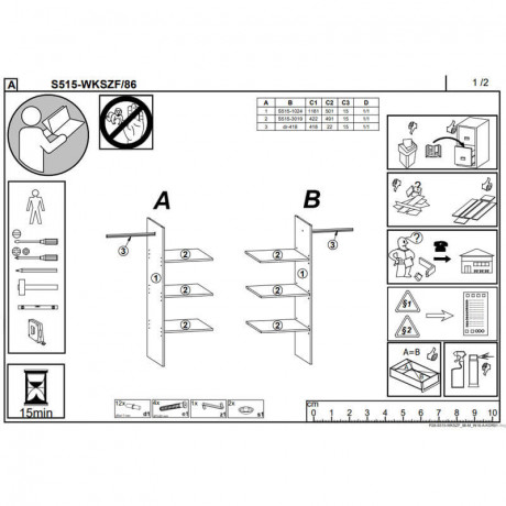 SZF2D1S_OPCJA HESEN BRW Combined Wardrobe