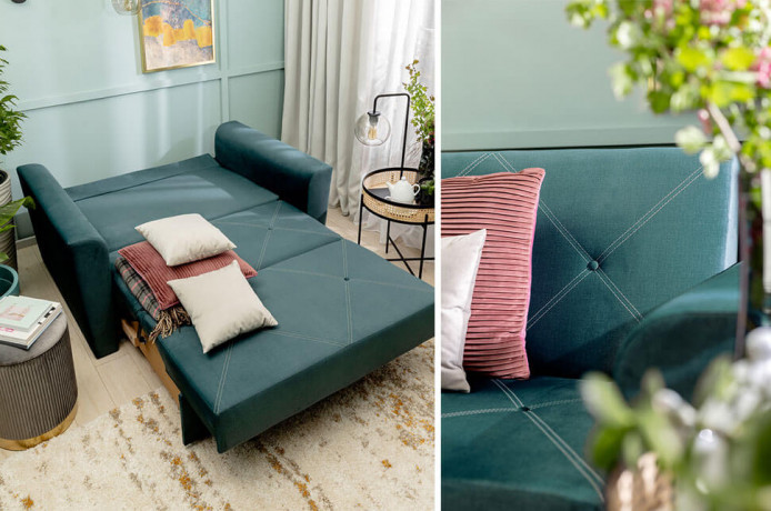 VISSI 2FBK BRW 2 Seater Sofa Bed Blue