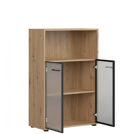 REG2W/120 SPACE OFFICE BRW Glass-Fronted Cabinet