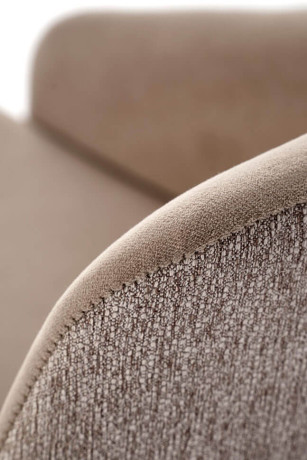 MALAGA HALMAR Swivel Upholstered Wooden Dining Chair in Beige Fabric with Beech Legs