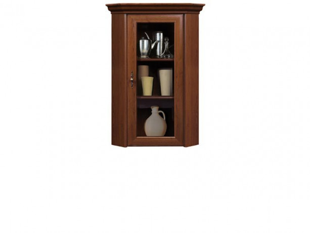 ENAD1WN KENT BRW Corner Glass-Fronted Cabinet (Top Unit)