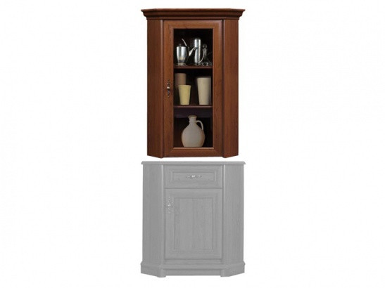 ENAD1WN KENT BRW Corner Glass-Fronted Cabinet (Top Unit)