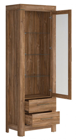 REG1W2S/20/7 GENT BRW Glass-Fronted Cabinet
