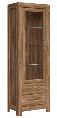 REG1W2S/20/7 GENT BRW Glass-Fronted Cabinet