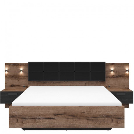 LOZ/160/B KASSEL BRW Bed with Storage and a Lifting Mechanism