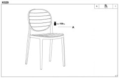 K529 HALMAR Plastic Outdoor Stacking Dining Chair Black / Natural