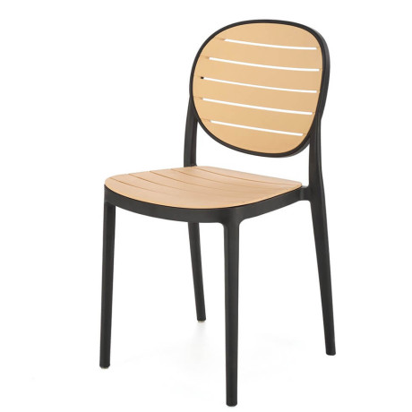 K529 HALMAR Plastic Outdoor Stacking Dining Chair Black / Natural
