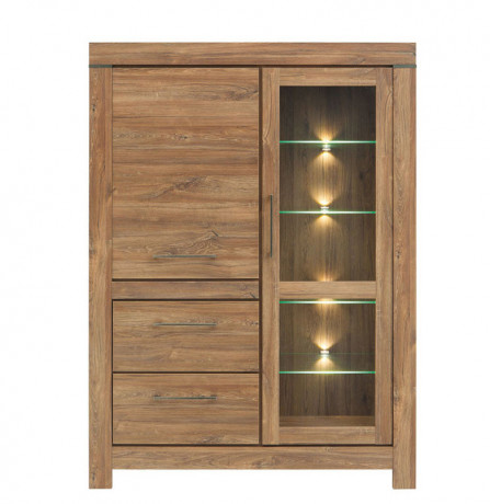 REG1W1D2S/16/12 GENT BRW Glass-Fronted Cabinet