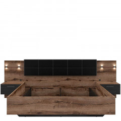 LOZ/180/B KASSEL BRW Bed with Storage and a Lifting Mechanism