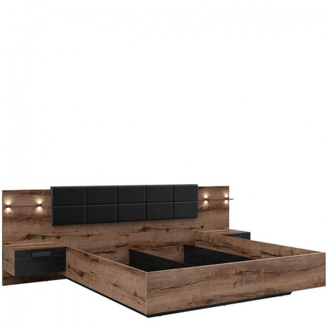 LOZ/180/B KASSEL BRW Bed with Storage and a Lifting Mechanism