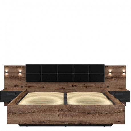 LOZ/180/B KASSEL BRW Bed with Storage and a Lifting Mechanism