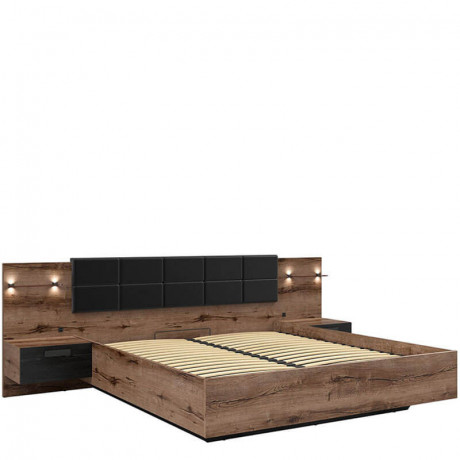 LOZ/180/B KASSEL BRW Bed with Storage and a Lifting Mechanism