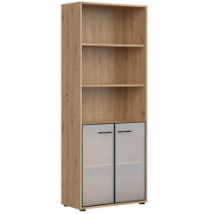 REG2W/200 SPACE OFFICE BRW Glass-Fronted Cabinet