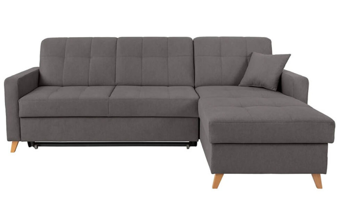 LARS 2F.URCBK BRW Corner Sofa Bed Grey